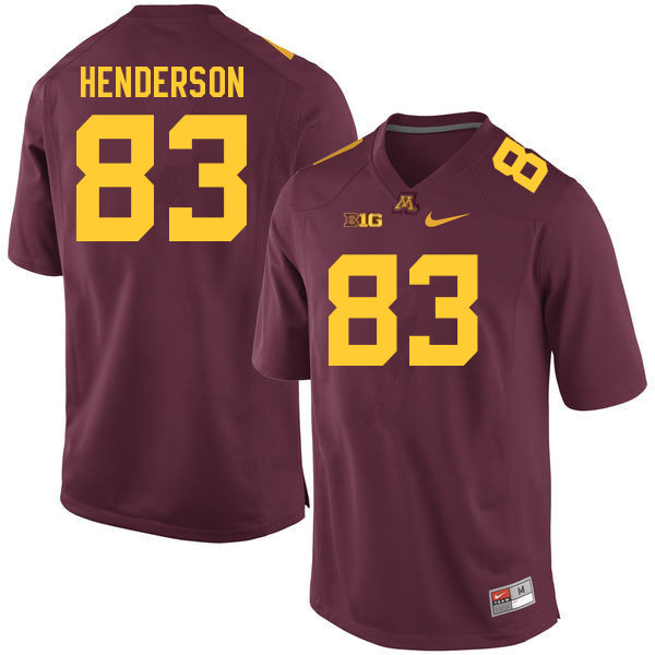Men #83 Austin Henderson Minnesota Golden Gophers College Football Jerseys Sale-Maroon
